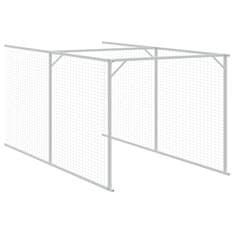 Vidaxl Pasja uta s streho svetlo siva 117x813x123 cm pocinkano jeklo
