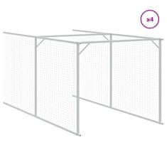 Vidaxl Pasja uta s streho svetlo siva 117x1017x123 cm pocinkano jeklo