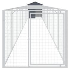 Vidaxl Pasja uta s streho antracitna 117x1017x123 cm pocinkano jeklo