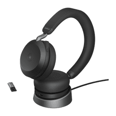 Jabra Evolve2 75 slušalke, Link380a, MS Stereo, črna + stojalo (27599-999-989)