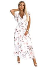 Numoco Ženska cvetlična obleka Lisa bela-breskev Universal