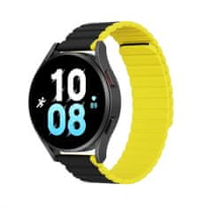 slomart Univerzalni magnetni trak samsung galaxy watch 3 45mm / s3 / huawei watch ultimate / gt3 se 46mm dux ducis strap (22mm ld različica) - črna/rumena
