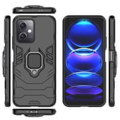 HURTEL Armored case cover for Xiaomi Redmi Note 12 5G / Poco X5 5G magnetic holder Ring Armor black