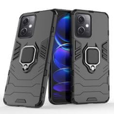HURTEL Armored case cover for Xiaomi Redmi Note 12 5G / Poco X5 5G magnetic holder Ring Armor black
