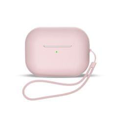 HURTEL Silikonski etui za slušalke AirPods 1 / 2 + trak za zapestje roza