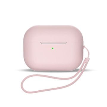 HURTEL Silikonski etui za slušalke AirPods 1 / 2 + trak za zapestje roza