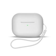 HURTEL Silikonski etui za slušalke AirPods 1 / 2 + trak za zapestje, bel