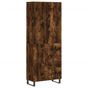 Vidaxl Visoka komoda dimljen hrast 69,5x34x180 cm inženirski les
