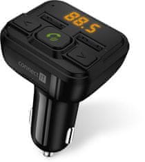 Connect IT InCarz Oddajnik Bluetooth, prostoročno telefoniranje, polnilec, 2xUSB+Micro SD Card, ČERNA