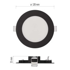 Emos LED panel NEXXO, vgradni,, okrogli, črn, 7W, nastavljiva CCT
