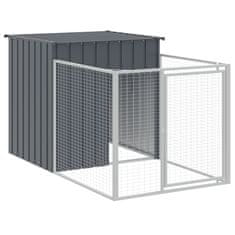 Vidaxl Pasja uta z izhodom antracitna 110x813x110 cm pocinkano jeklo