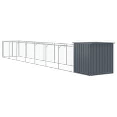 Vidaxl Pasja uta z izhodom antracitna 110x813x110 cm pocinkano jeklo