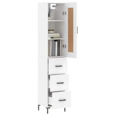 Vidaxl Visoka omara bela 34,5x34x180 cm inženirski les
