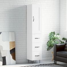Vidaxl Visoka omara bela 34,5x34x180 cm inženirski les