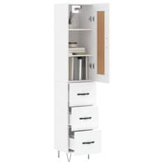 Vidaxl Visoka omara bela 34,5x34x180 cm inženirski les