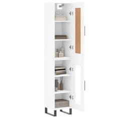 Vidaxl Visoka omara bela 34,5x34x180 cm inženirski les