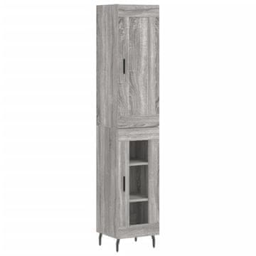 Vidaxl Visoka omara siva sonoma 34,5x34x180 cm inženirski les