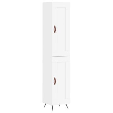 Vidaxl Visoka omara bela 34,5x34x180 cm inženirski les
