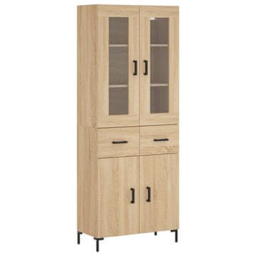 Vidaxl Visoka komoda sonoma hrast 69,5x34x180 cm inženirski les