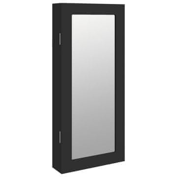 Vidaxl Omarica za nakit z ogledalom stenska črna 30x8,5x67 cm
