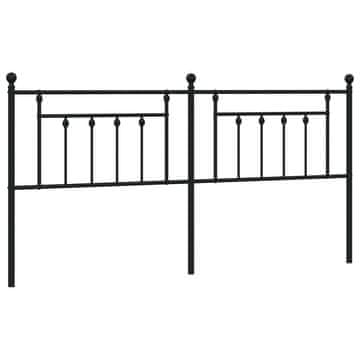 Vidaxl Kovinsko nadomestno vzglavje črno 193 cm