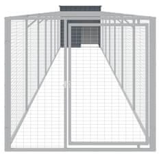 Vidaxl Pasja uta z izhodom antracitna 110x813x110 cm pocinkano jeklo