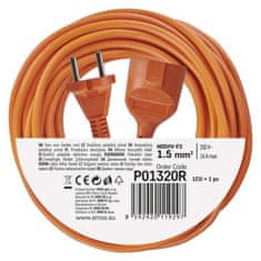 Emos Dvožilni podaljšek 20m / 1 vtičnica / PVC / 230V / 1,5 mm2