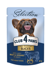 Club4Paws Premium Mokra hrana za pse - Govedina z zelenjavo v omaki 12x85g