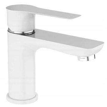 shumee Samostoječa armatura za umivalnik Raila bela z zamaškom