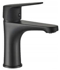 shumee Črna samostoječa umivalniška armatura Sagra s klik-klak zamaškom