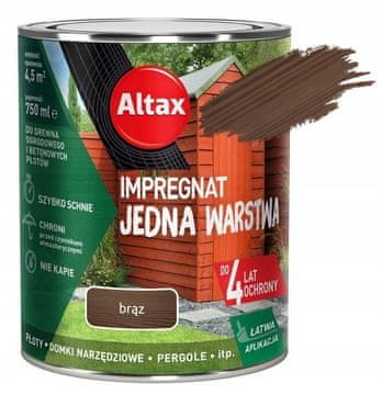 shumee Impregnacija enoslojna za les in beton rjava 0,75l