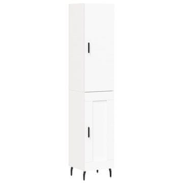 Vidaxl Visoka omara bela 34,5x34x180 cm inženirski les