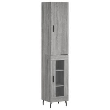 Vidaxl Visoka omara siva sonoma 34,5x34x180 cm inženirski les