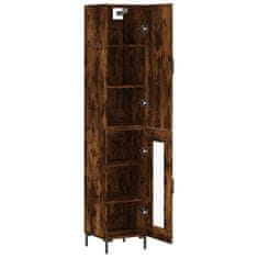 Vidaxl Visoka omara dimljeni hrast 34,5x34x180 cm inženirski les