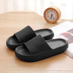 CoZy Udobni in mehki protizdrsni natikači, črna, 43
