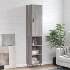 Vidaxl Visoka omara siva sonoma 34,5x34x180 cm inženirski les