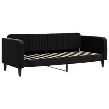Vidaxl Raztegljiva postelja črna 80x200 cm žamet
