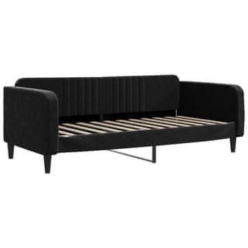 Vidaxl Raztegljiva postelja črna 90x200 cm žamet