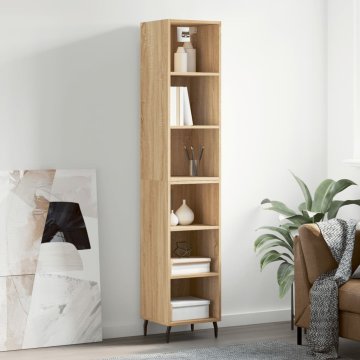 Vidaxl Visoka omara sonoma hrast 34,5x32,5x180 cm inženirski les