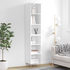 Vidaxl Visoka omara visok sijaj bela 34,5x32,5x180 cm inženirski les