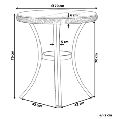 Beliani Okrogla vrtna miza ø 70 cm z modro-belim vzorcem RIFREDDO