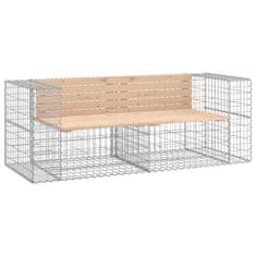 Greatstore Vrtna gabionska klop 184x71x65,5 cm trdna borovina