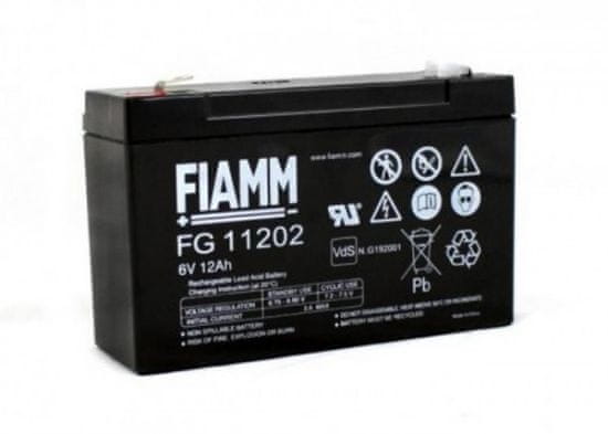 Fiamm FG11202 svinčen akumulator FG11202 • 6V 12Ah • AGM|VRLA • DXŠXV: 151x50x93 | Faston 4.8