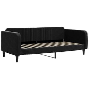 Vidaxl Raztegljiva postelja črna 100x200 cm žamet