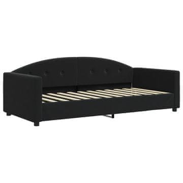 Vidaxl Raztegljiva postelja črna 90x200 cm žamet