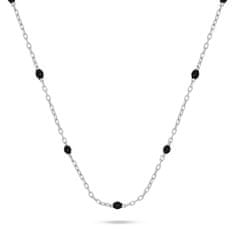 Brilio Silver Srebrna ogrlica s črnimi perlami NCL112WBC