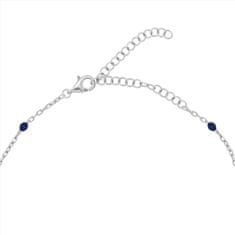 Brilio Silver Srebrna ogrlica s temno modrimi perlami NCL112WB