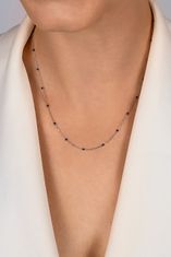 Brilio Silver Srebrna ogrlica s temno modrimi perlami NCL112WB