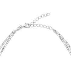 Brilio Silver Dostojna dvojna srebrna ogrlica NCL119W