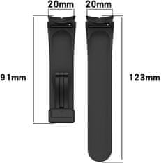 4wrist Silikonski pašček s črno zaponko za Samsung Galaxy Watch 6/5/4 - bel